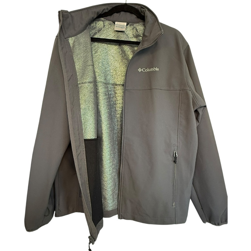 Columbia Grey Interchange Softshell Omniheat Jack… - image 4